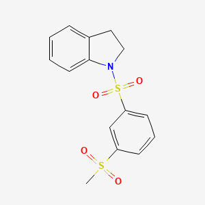 molecular formula C15H15NO4S2 B5484081 1-{[3-(methylsulfonyl)phenyl]sulfonyl}indoline 