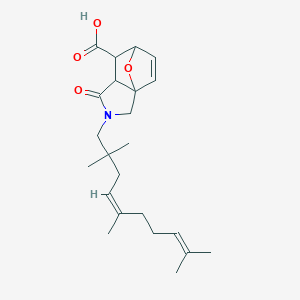 molecular formula C23H33NO4 B5484092 4-oxo-3-(2,2,5,9-tetramethyl-4,8-decadien-1-yl)-10-oxa-3-azatricyclo[5.2.1.0~1,5~]dec-8-ene-6-carboxylic acid 