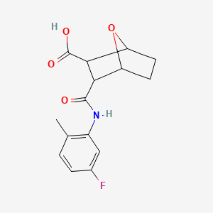 molecular formula C15H16FNO4 B5484098 3-{[(5-fluoro-2-methylphenyl)amino]carbonyl}-7-oxabicyclo[2.2.1]heptane-2-carboxylic acid 