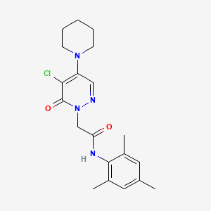 molecular formula C20H25ClN4O2 B5484101 2-[5-chloro-6-oxo-4-(1-piperidinyl)-1(6H)-pyridazinyl]-N-mesitylacetamide 