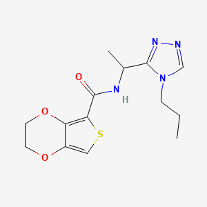 molecular formula C14H18N4O3S B5484123 N-[1-(4-propyl-4H-1,2,4-triazol-3-yl)ethyl]-2,3-dihydrothieno[3,4-b][1,4]dioxine-5-carboxamide 