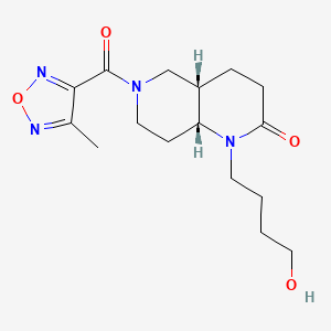 molecular formula C16H24N4O4 B5484134 (4aS*,8aR*)-1-(4-hydroxybutyl)-6-[(4-methyl-1,2,5-oxadiazol-3-yl)carbonyl]octahydro-1,6-naphthyridin-2(1H)-one 