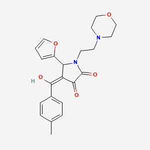 molecular formula C22H24N2O5 B5484136 5-(2-furyl)-3-hydroxy-4-(4-methylbenzoyl)-1-[2-(4-morpholinyl)ethyl]-1,5-dihydro-2H-pyrrol-2-one 