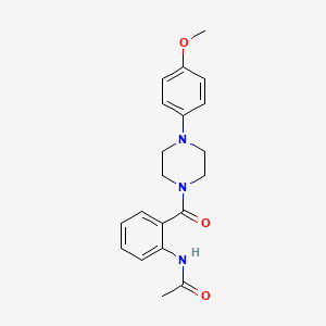molecular formula C20H23N3O3 B5484147 N-(2-{[4-(4-methoxyphenyl)-1-piperazinyl]carbonyl}phenyl)acetamide 