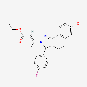 molecular formula C24H25FN2O3 B5484154 ethyl 3-[3-(4-fluorophenyl)-7-methoxy-3,3a,4,5-tetrahydro-2H-benzo[g]indazol-2-yl]-2-butenoate 