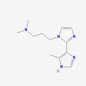 molecular formula C12H19N5 B5484162 N,N-dimethyl-3-(5'-methyl-1H,3'H-2,4'-biimidazol-1-yl)propan-1-amine 