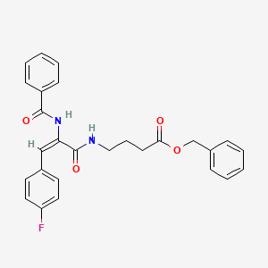 molecular formula C27H25FN2O4 B5484165 benzyl 4-{[2-(benzoylamino)-3-(4-fluorophenyl)acryloyl]amino}butanoate 