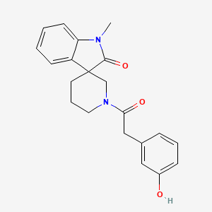 molecular formula C21H22N2O3 B5484175 1'-[(3-hydroxyphenyl)acetyl]-1-methylspiro[indole-3,3'-piperidin]-2(1H)-one 