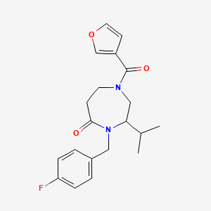 molecular formula C20H23FN2O3 B5484182 4-(4-fluorobenzyl)-1-(3-furoyl)-3-isopropyl-1,4-diazepan-5-one 