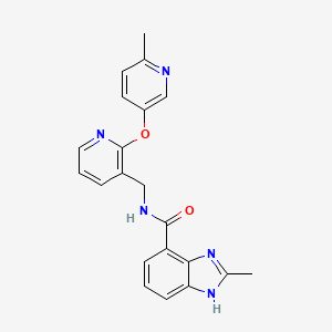 2-methyl-N-({2-[(6-methylpyridin-3-yl)oxy]pyridin-3-yl}methyl)-1H-benzimidazole-4-carboxamide