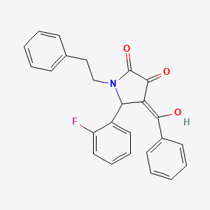 molecular formula C25H20FNO3 B5484188 4-benzoyl-5-(2-fluorophenyl)-3-hydroxy-1-(2-phenylethyl)-1,5-dihydro-2H-pyrrol-2-one 