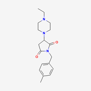 molecular formula C18H25N3O2 B5484193 3-(4-ethyl-1-piperazinyl)-1-(4-methylbenzyl)-2,5-pyrrolidinedione 