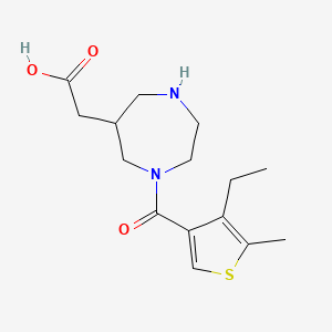 molecular formula C15H22N2O3S B5484205 {1-[(4-ethyl-5-methyl-3-thienyl)carbonyl]-1,4-diazepan-6-yl}acetic acid 
