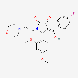 molecular formula C25H27FN2O6 B5484213 5-(2,4-dimethoxyphenyl)-4-(4-fluorobenzoyl)-3-hydroxy-1-[2-(4-morpholinyl)ethyl]-1,5-dihydro-2H-pyrrol-2-one 