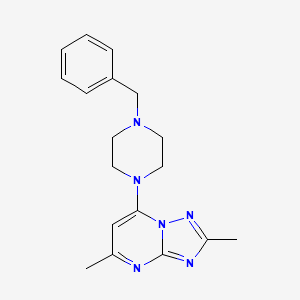 molecular formula C18H22N6 B5484221 7-(4-benzyl-1-piperazinyl)-2,5-dimethyl[1,2,4]triazolo[1,5-a]pyrimidine 