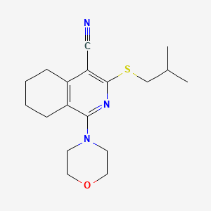 molecular formula C18H25N3OS B5484247 3-(isobutylthio)-1-(4-morpholinyl)-5,6,7,8-tetrahydro-4-isoquinolinecarbonitrile 