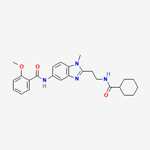 molecular formula C25H30N4O3 B5484251 N-(2-{2-[(cyclohexylcarbonyl)amino]ethyl}-1-methyl-1H-benzimidazol-5-yl)-2-methoxybenzamide 