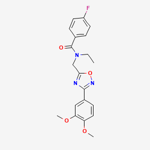 molecular formula C20H20FN3O4 B5484260 N-{[3-(3,4-dimethoxyphenyl)-1,2,4-oxadiazol-5-yl]methyl}-N-ethyl-4-fluorobenzamide 
