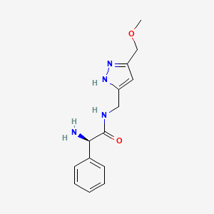 molecular formula C14H18N4O2 B5484279 (2R)-2-amino-N-{[5-(methoxymethyl)-1H-pyrazol-3-yl]methyl}-2-phenylacetamide 