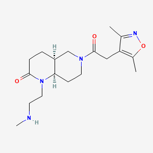 molecular formula C18H28N4O3 B5484282 rel-(4aS,8aR)-6-[(3,5-dimethyl-4-isoxazolyl)acetyl]-1-[2-(methylamino)ethyl]octahydro-1,6-naphthyridin-2(1H)-one hydrochloride 