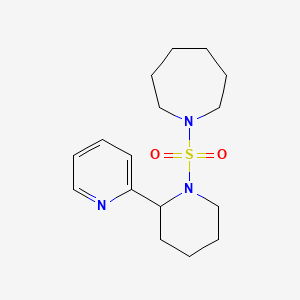 molecular formula C16H25N3O2S B5484283 1-{[2-(2-pyridinyl)-1-piperidinyl]sulfonyl}azepane 