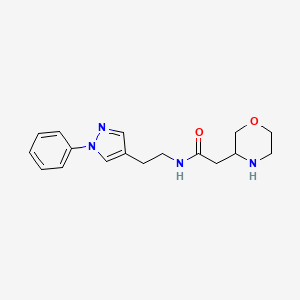 molecular formula C17H22N4O2 B5484297 2-(3-morpholinyl)-N-[2-(1-phenyl-1H-pyrazol-4-yl)ethyl]acetamide hydrochloride 