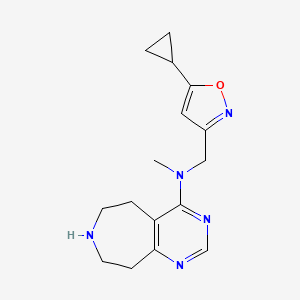 molecular formula C16H21N5O B5484312 N-[(5-cyclopropyl-3-isoxazolyl)methyl]-N-methyl-6,7,8,9-tetrahydro-5H-pyrimido[4,5-d]azepin-4-amine dihydrochloride 