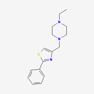 molecular formula C16H21N3S B5484317 1-ethyl-4-[(2-phenyl-1,3-thiazol-4-yl)methyl]piperazine 