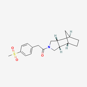 molecular formula C18H23NO3S B5484347 (1R*,2R*,6S*,7S*)-4-{[4-(methylsulfonyl)phenyl]acetyl}-4-azatricyclo[5.2.1.0~2,6~]decane 