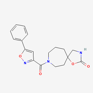 molecular formula C18H19N3O4 B5484367 8-[(5-phenyl-3-isoxazolyl)carbonyl]-1-oxa-3,8-diazaspiro[4.6]undecan-2-one 