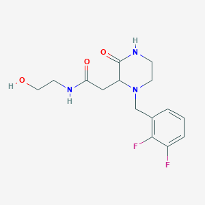 molecular formula C15H19F2N3O3 B5484369 2-[1-(2,3-difluorobenzyl)-3-oxo-2-piperazinyl]-N-(2-hydroxyethyl)acetamide 