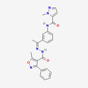 1-methyl-N-(3-{N-[(5-methyl-3-phenyl-4-isoxazolyl)carbonyl]ethanehydrazonoyl}phenyl)-1H-pyrazole-5-carboxamide