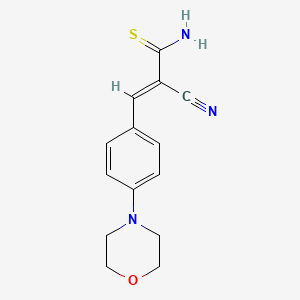 molecular formula C14H15N3OS B5484403 2-cyano-3-[4-(4-morpholinyl)phenyl]-2-propenethioamide 