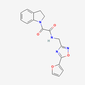 molecular formula C17H14N4O4 B5484410 2-(2,3-dihydro-1H-indol-1-yl)-N-{[5-(2-furyl)-1,2,4-oxadiazol-3-yl]methyl}-2-oxoacetamide 