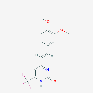 molecular formula C16H15F3N2O3 B5484422 4-[2-(4-ethoxy-3-methoxyphenyl)vinyl]-6-(trifluoromethyl)-2(1H)-pyrimidinone 