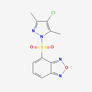 molecular formula C11H9ClN4O3S B5484427 4-[(4-chloro-3,5-dimethyl-1H-pyrazol-1-yl)sulfonyl]-2,1,3-benzoxadiazole 