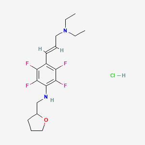 molecular formula C18H25ClF4N2O B5484428 {4-[3-(diethylamino)-1-propen-1-yl]-2,3,5,6-tetrafluorophenyl}(tetrahydro-2-furanylmethyl)amine hydrochloride 