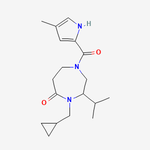 molecular formula C18H27N3O2 B5484446 4-(cyclopropylmethyl)-3-isopropyl-1-[(4-methyl-1H-pyrrol-2-yl)carbonyl]-1,4-diazepan-5-one 