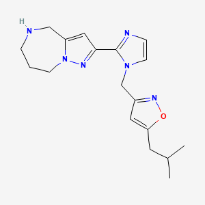 2-{1-[(5-isobutyl-3-isoxazolyl)methyl]-1H-imidazol-2-yl}-5,6,7,8-tetrahydro-4H-pyrazolo[1,5-a][1,4]diazepine hydrochloride