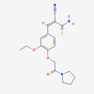 2-cyano-3-{3-ethoxy-4-[2-oxo-2-(1-pyrrolidinyl)ethoxy]phenyl}-2-propenethioamide