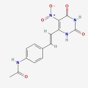 molecular formula C14H12N4O5 B5484481 N-{4-[2-(5-nitro-2,6-dioxo-1,2,3,6-tetrahydro-4-pyrimidinyl)vinyl]phenyl}acetamide 