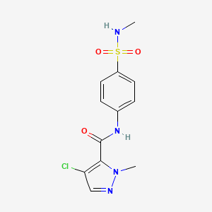 molecular formula C12H13ClN4O3S B5484487 4-chloro-1-methyl-N-{4-[(methylamino)sulfonyl]phenyl}-1H-pyrazole-5-carboxamide 