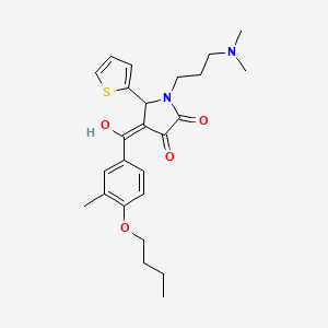 molecular formula C25H32N2O4S B5484495 4-(4-butoxy-3-methylbenzoyl)-1-[3-(dimethylamino)propyl]-3-hydroxy-5-(2-thienyl)-1,5-dihydro-2H-pyrrol-2-one 