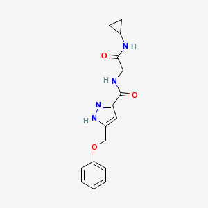 molecular formula C16H18N4O3 B5484502 N-[2-(cyclopropylamino)-2-oxoethyl]-5-(phenoxymethyl)-1H-pyrazole-3-carboxamide 