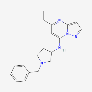 molecular formula C19H23N5 B5484504 N-(1-benzyl-3-pyrrolidinyl)-5-ethylpyrazolo[1,5-a]pyrimidin-7-amine 
