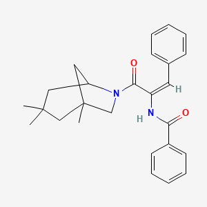 molecular formula C26H30N2O2 B5484523 N-{2-phenyl-1-[(1,3,3-trimethyl-6-azabicyclo[3.2.1]oct-6-yl)carbonyl]vinyl}benzamide 