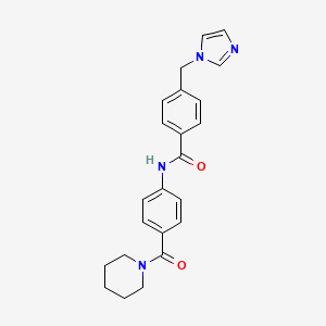 molecular formula C23H24N4O2 B5484542 4-(1H-imidazol-1-ylmethyl)-N-[4-(1-piperidinylcarbonyl)phenyl]benzamide 