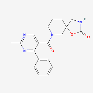 molecular formula C19H20N4O3 B5484549 7-[(2-methyl-4-phenyl-5-pyrimidinyl)carbonyl]-1-oxa-3,7-diazaspiro[4.5]decan-2-one 