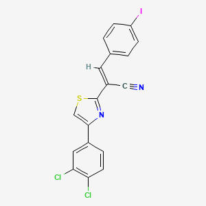 molecular formula C18H9Cl2IN2S B5484570 2-[4-(3,4-dichlorophenyl)-1,3-thiazol-2-yl]-3-(4-iodophenyl)acrylonitrile 