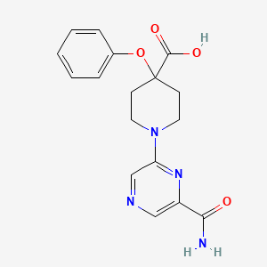 1-[6-(aminocarbonyl)pyrazin-2-yl]-4-phenoxypiperidine-4-carboxylic acid